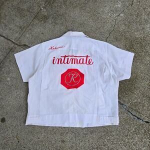 True Vtg MUGI STORE Okinawa Chainstitch Bowling Style Button Up Shirt XS